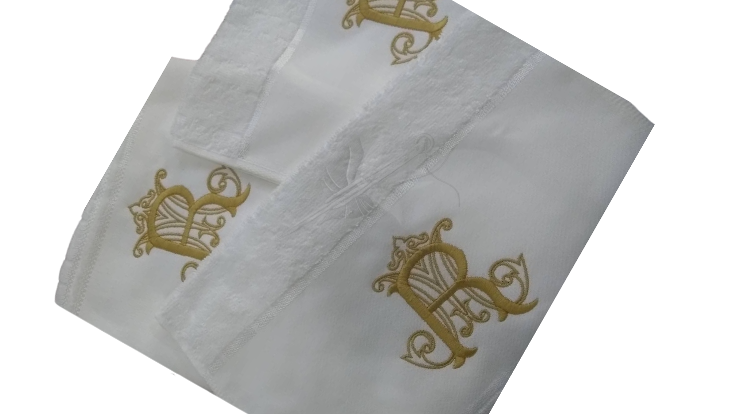 Toalhas com Monograma Dourado